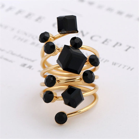 Antique Crystal Stone Gold Rings