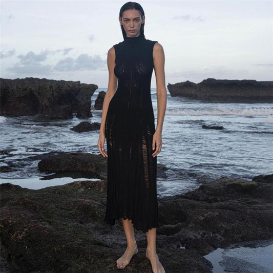 Knit Slim Maxi beach Dress
