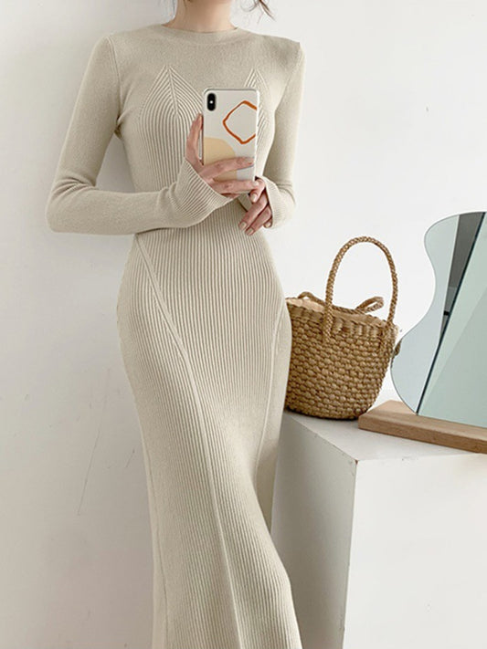 Women Fashion Simple Slim Dress