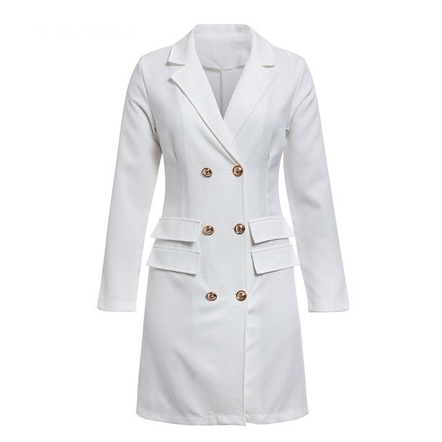 Women blazer dress short Office long sleeve dress