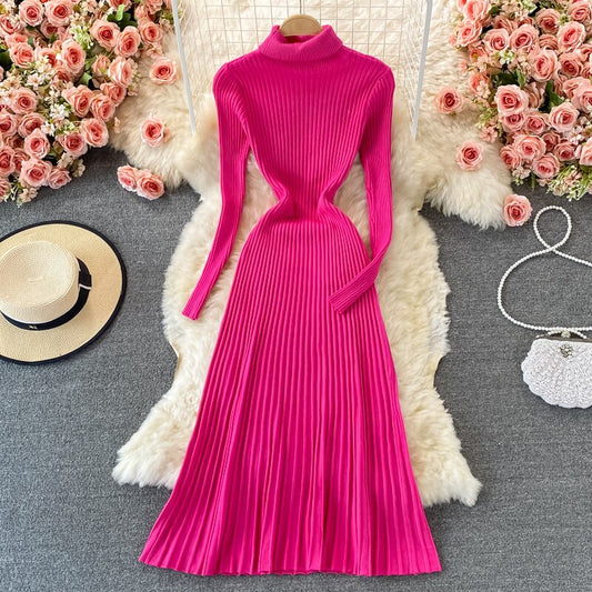 Women Pleated Knitted Dress