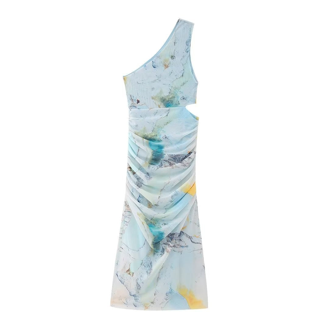 Summer Print Tulle new Dress for Female