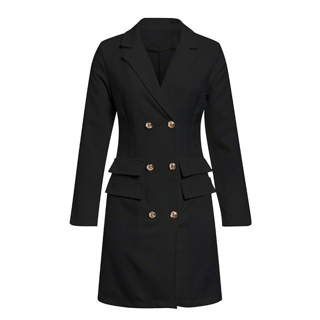 Women blazer dress short Office long sleeve dress